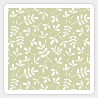 Assorted Leaf Silhouettes White on lime Sticker